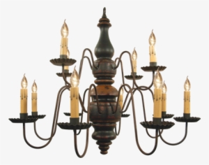 Charleston Chandelier Black Crackle Over Barn Red With