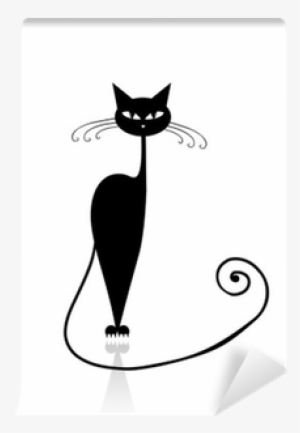 Black Cat Silhouette For Your Design Wall Mural • Pixers® - Black Cat Silhouette