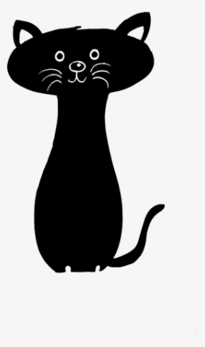 Black Cat Silhouette Vector Clip Art - Sad Black Cat Cartoon