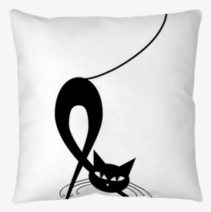 Graceful Black Cat Silhouette For Your Design Pillow - Patrones Gatos En Punto De Cruz