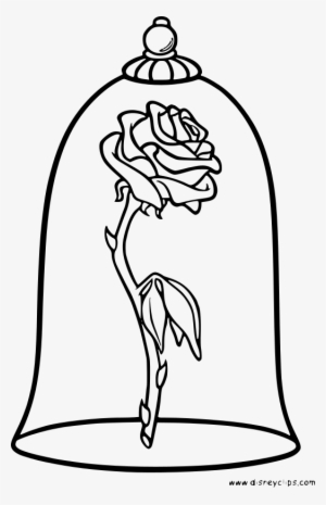 The Gallery For > Disney Beauty And The Beast Silhouette - Beauty And The Beast Rose Coloring Page