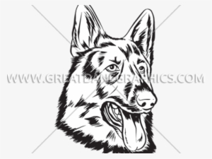 Drawn German Shepherd Face - German Shepherd