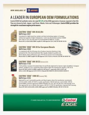 Castrol Edge Now Available At Napa Auto Parts - Brochure