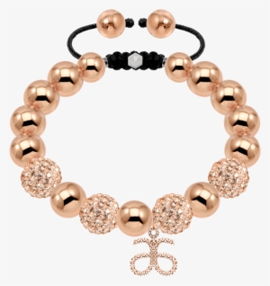 Gold 10mm Crystal 18ct Gold Plated Stainless Steel - Tresor Paris Rose Gold Bracelet