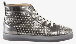 Christian Louboutin Louis Flat Calf Spikes 'silver'