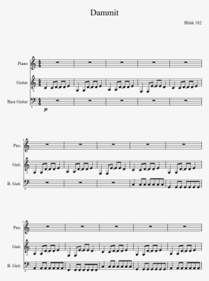 Dammit Sheet Music Composed By Blink 182 1 Of 8 Pages - Band Of Brothers Theme Sheet Music