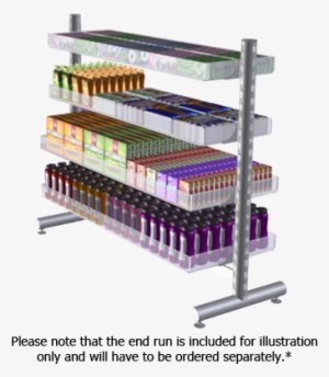 Queue System Shelving Bay With 2 X Metal Shelves &