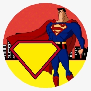 Molduras Para Convite Adesivo Multiuso Quadrado - Superman Cartoon