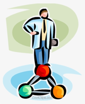 Doctor Standing On A Molecule Royalty Free Vector Clip - Illustration