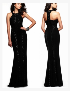 Women Body Tight Geometric Stitching Sexy Black Color - Black Plain Gown Design