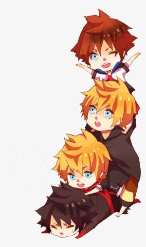 Sora, Roxas, Ventus And Vanitas Render By Aeroxventusxyuni - Kingdom Hearts Sora Roxas Ventus Vanitas Chibi