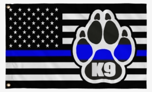 K9 Paw Thin Blue Line Flag - Thin Blue Line Flag
