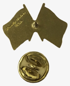 Crossed Flag Lapel Pin, Thin Red Line And Thin Blue