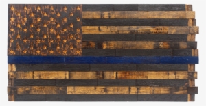 The First Responder Series - Custom Thin Blue Line Flag Wood
