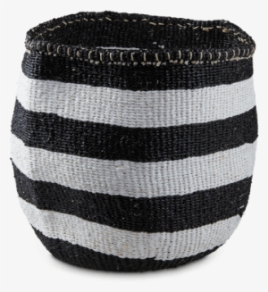 Laundry Hamper With Thick Black And White Stripes, - Hamper