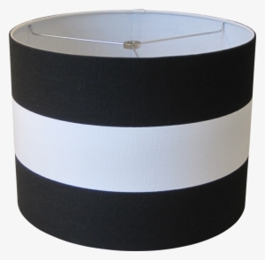 Navy Blue And White Striped Lamp Shade Drum