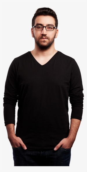 Man Model In Black Tee