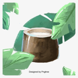 Cartoon Hand-painted Coconut Design, Cartoon, Hand - Caffeinated Drink