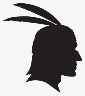 Silhouette Of Native American Head With Feathers - Native American Png