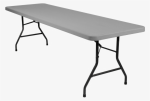 8 Foot Banquet Plastic Blow Mold Folding Table, Grey - 24in Wide Folding Table