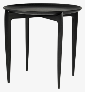 Foldable Tray Table Ø 45 Cm, Black Lacquered Oak - Tray Table Fritz Hansen