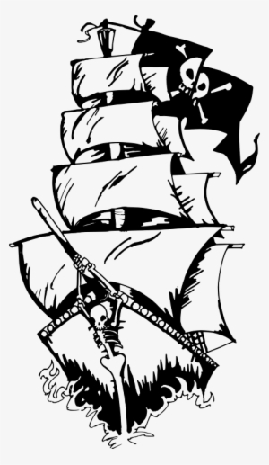 A Pirate Boat - Pirate Ship Vector Png