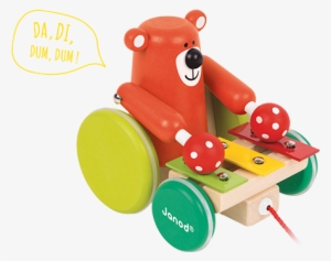 A Walk With Thexylo Bear - Janod Pull Along Zigolos Xylo Bear 12-36 Mths