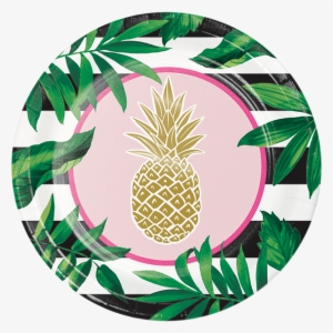 Deluxe Metallic Stamped Pineapple Big Plates - Pineapple Plate