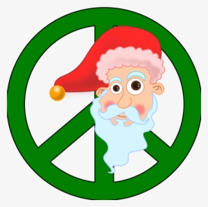 Santa Head Christmas Xmas Peace Symbol Sign 1979px - Christmas Day