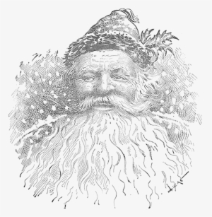 Wings Of Whimsy - Old Fashioned Santa Black And White