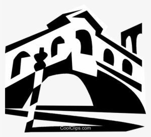 European Bridge Royalty Free Vector Clip Art Illustration - Venice