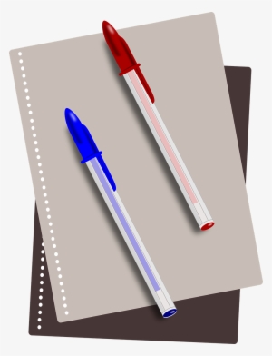 School Pen,paper,bic Pen,free - Pen And Paper Png