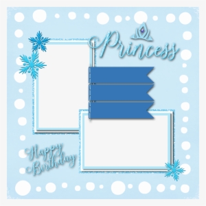 Cool Blue Page Layout - Digital Scrapbooking