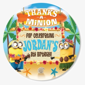 Luau Pool Party Minions Favor Tags - Minions