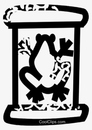 Frog In A Science Beaker Royalty Free Vector Clip Art