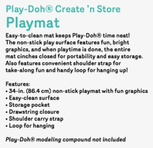 Play Doh® Create 'n Store Playmat Easy To Clean Mat - Dohvinci Art Basic Set