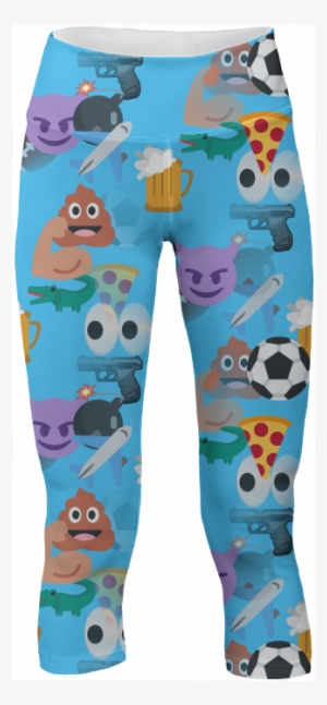 Boy Emoji Yoga Leggings Pants $65 - Blue Boy Emoji Shower Curtain