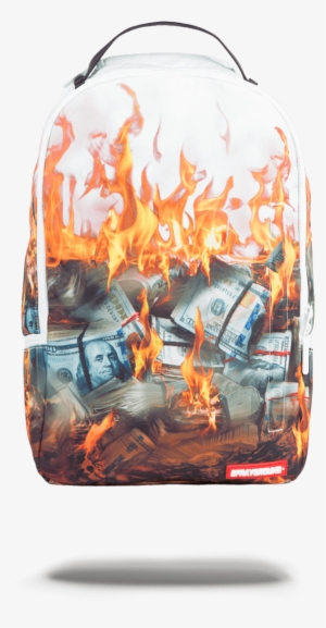 Sprayground White Fire Money Backpack - White