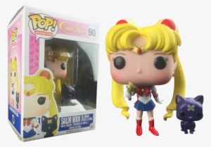 Sailor Moon With Wand & Luna Pop Vinyl Figure - Sailor Moon Funko Pop Exclusives