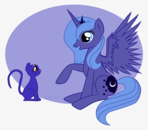 Mlpazureglow, Cat, Crossover, Luna , Princess Luna, - Luna Pony And Cat