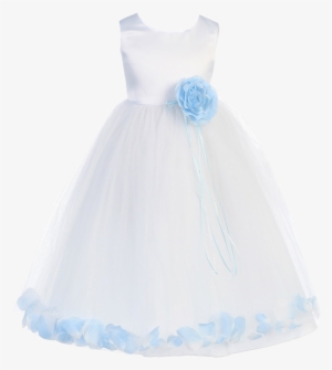 Girls Size 5/6 White Satin & Tulle Floating Flower - Petal