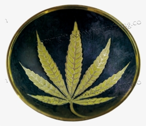 Gold Marijuana Leaf Brass Bowl - Bringabong