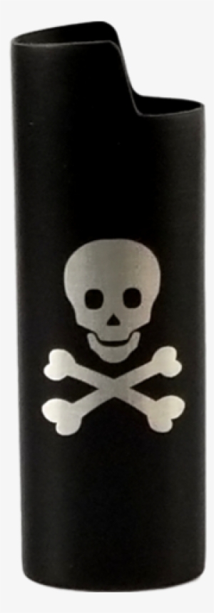 Skull And Cross Bones Design Metal Lighter Cover - Smile