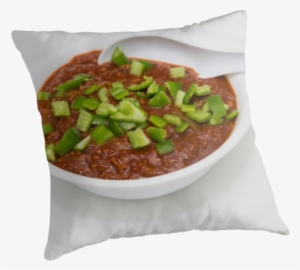 "bowl Of Chili With Green Peppers" Throw Pillows By - Μ's