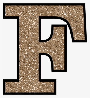 Letter F Gold Glitter