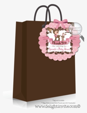 Woodland Forest Animals Baby Shower Favor Tags - 40th Birthday Black Thank You Tag