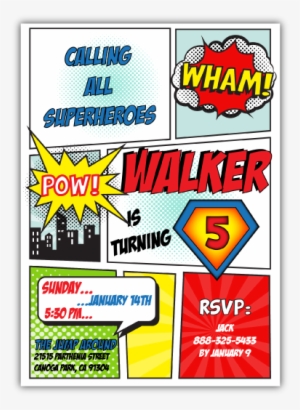 Superhero Birthday Invitation