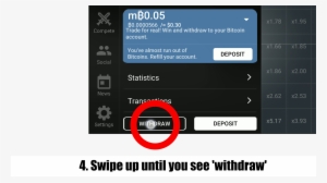 Swipe Up & Select “withdraw” - Fundraising Thermometer Template