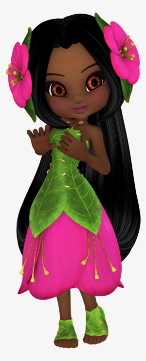 Transparent Cartoon Girl Brown Hair