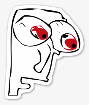 Memes Red Eyes Face Sticker - Meme O_o